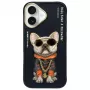 Nimmy Cover per iPhone 16 6.1 nero Glasses Cool Dog
