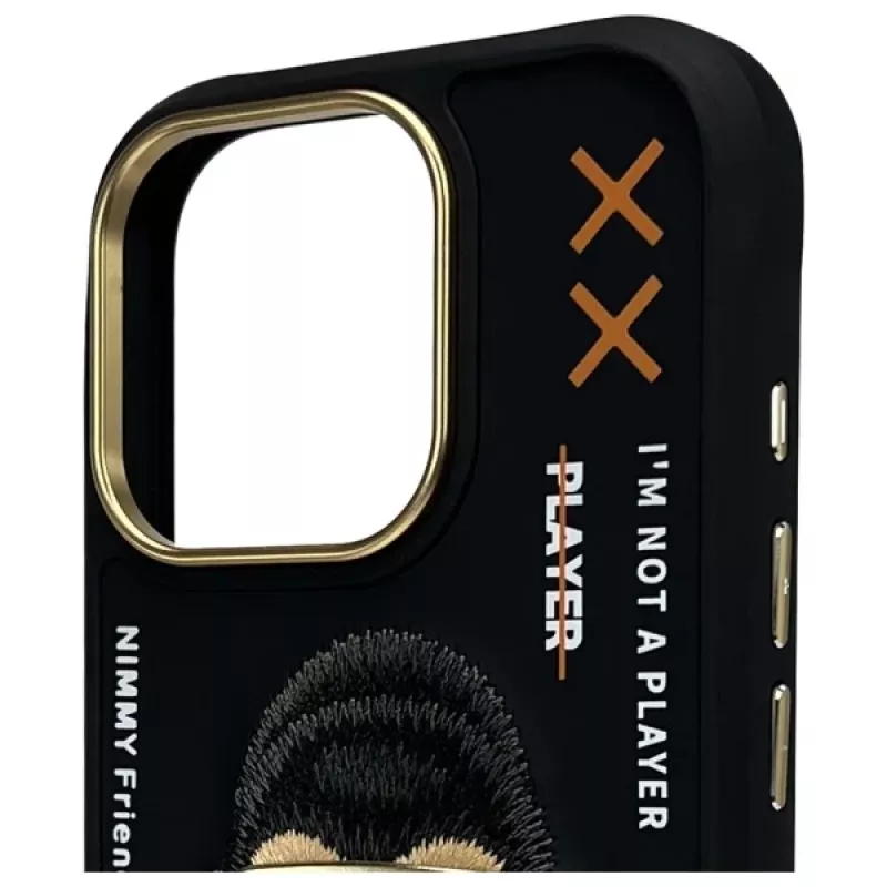 Nimmy Cool&Cute 2.0 Monkey Cover posteriore per Apple iPhone 16 Pro, nero, TPU