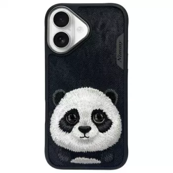Nimmy Big Eyed Pet 2.0 Panda Cover per Apple iPhone 16 6.1 nero