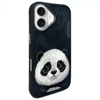 Nimmy Big Eyed Pet 2.0 Panda Cover per Apple iPhone 16 6.1 nero