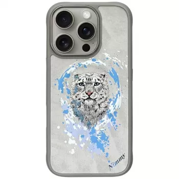 Nimmy Pantera Cover MagSafe per iPhone 16 Pro grigio chiaro