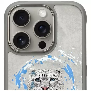 Nimmy Pantera Cover MagSafe per iPhone 16 Pro grigio chiaro