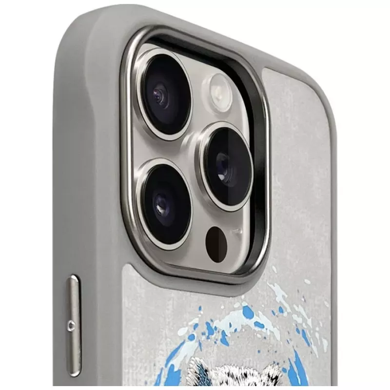 Nimmy Pantera Cover MagSafe per iPhone 16 Pro grigio chiaro