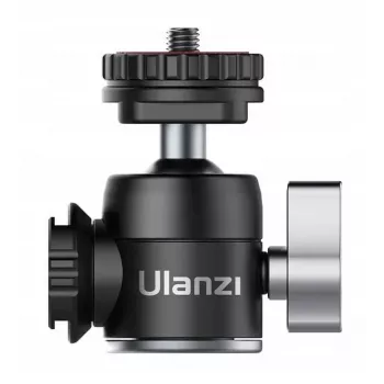 ULANZI U-60 Testa a Sfera Mini con due supporti slitta a freddo, filettatura 1/4 di pollice, lega di alluminio, portata 1,5 kg, nero