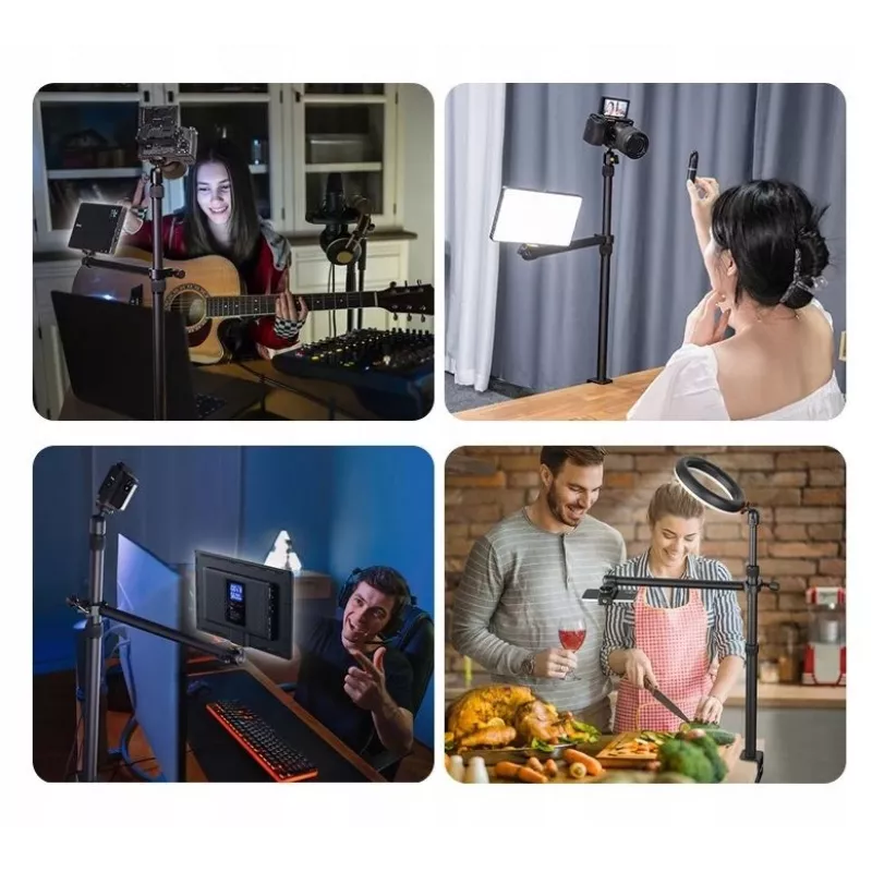 Ulanzi Vijim LS02 supporto da tavolo con braccio e 2 teste a sfera rotazione 360° per vlogging, streaming, fotografia