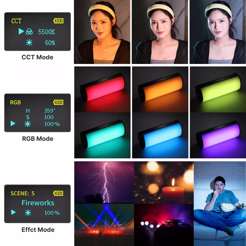 Ulanzi VL110 RGB LED video light, 2500K-9000K, 7,5W, 2600mAh