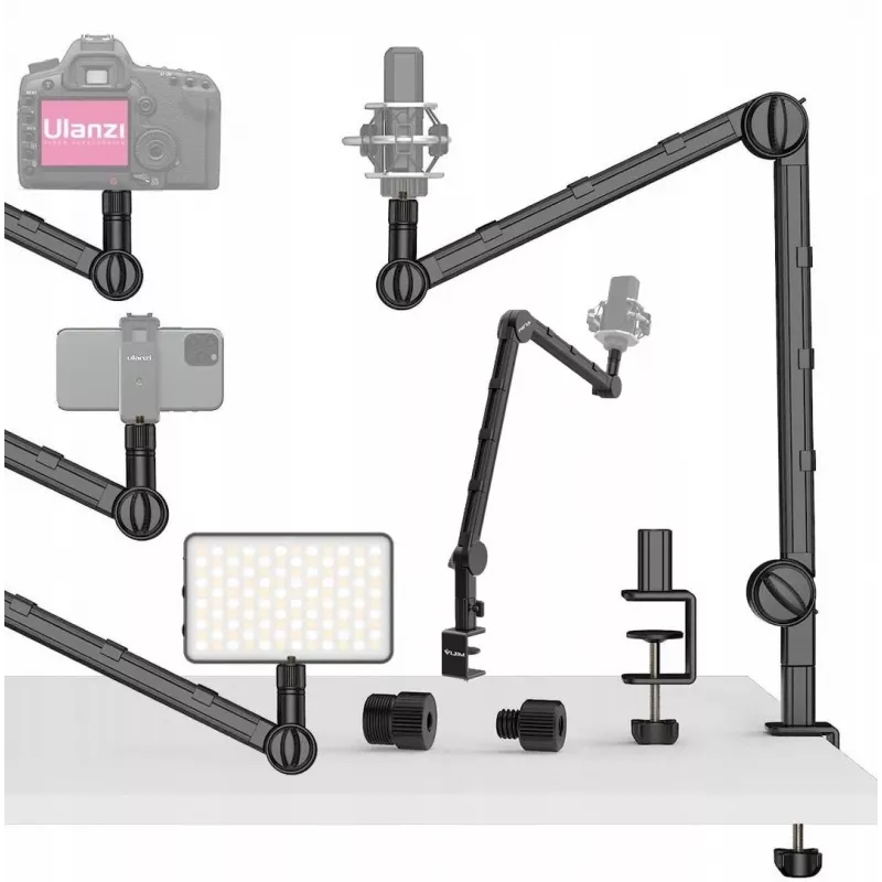 Ulanzi LS25 morsetto a C da tavolo supporto studio per fotocamera, microfono, luce LED, nero