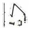 Ulanzi LS25 morsetto a C da tavolo supporto studio per fotocamera, microfono, luce LED, nero