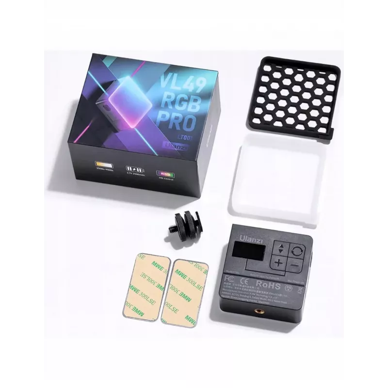 Ulanzi VL49 RGB Pro LED video light 60 LED 2500mAh con attacco magnetico e griglia