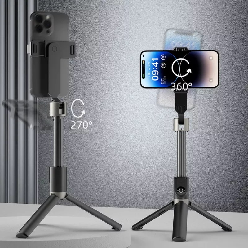 Dudao F18 selfie stick Bluetooth con treppiede 110 cm nero