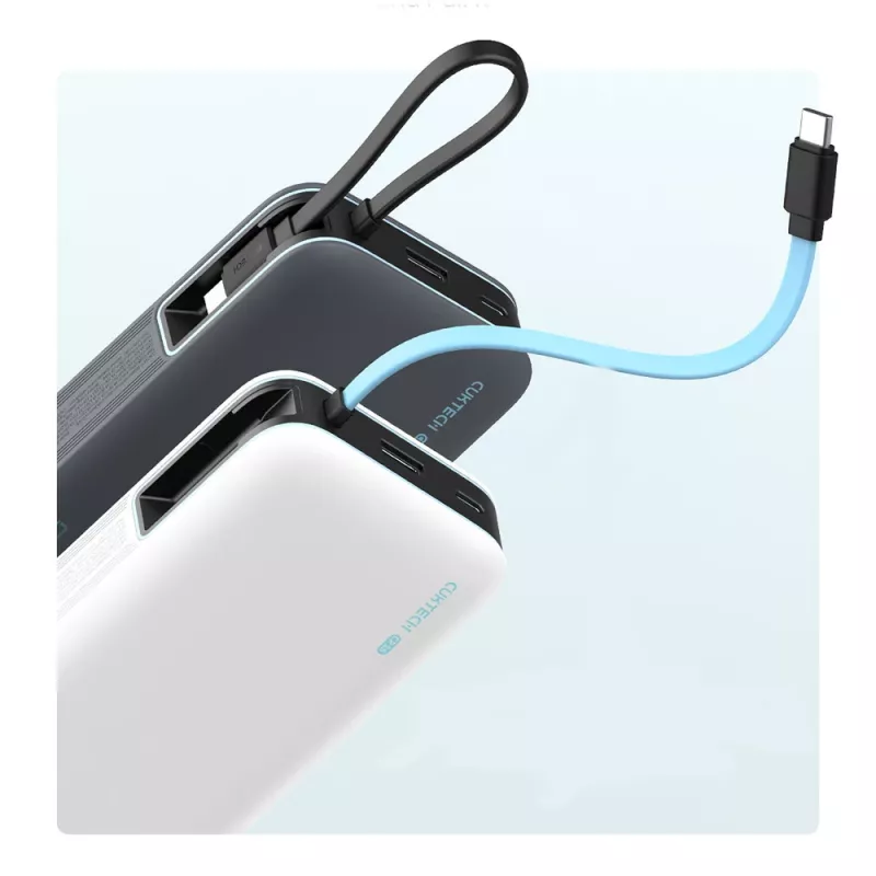 CUKTECH CUKP200NGLLG powerbank 55W 20000mAh con cavo USB-C integrato - bianco