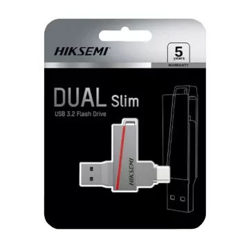 HIKSEMI chiavetta USB 64 GB E307C U3 dual USB 3.2 e USB Type-C grigio