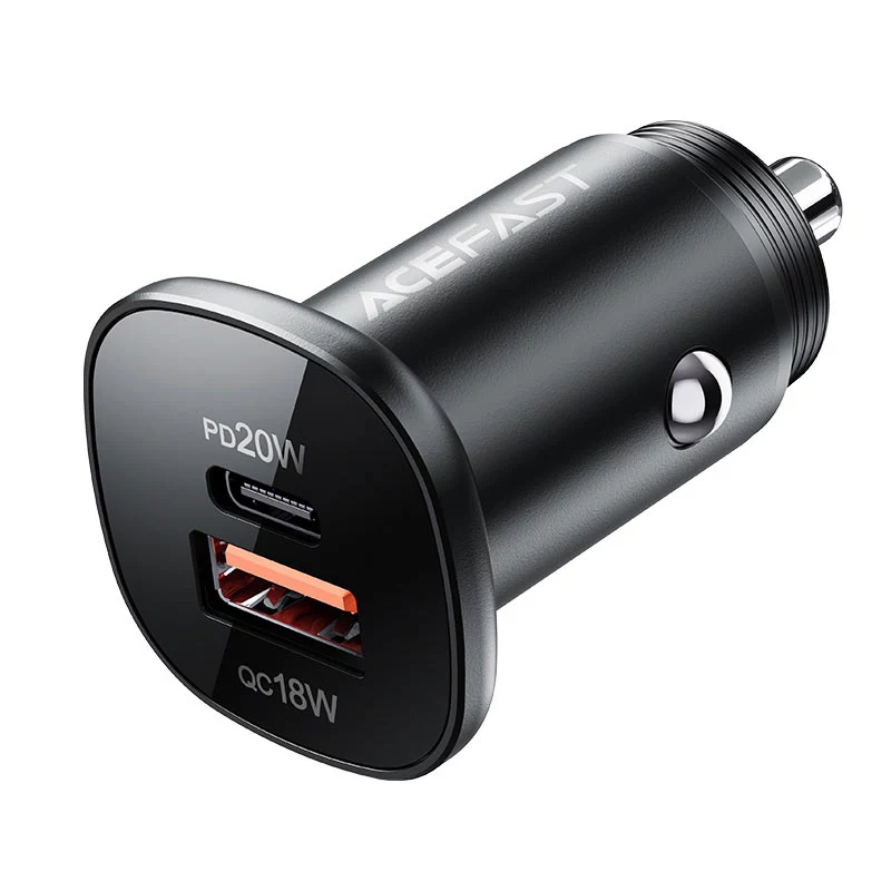 ACEFAST 38W caricabatterie da auto USB-C / USB-A, PPS, Power Delivery, Quick Charge 3.0, AFC, FCP nero (B1)