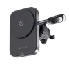 Acefast D18 Supporto auto con MagSafe / Caricatore wireless Qi + cavo USB-A a USB-C - Nero