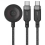 ACEFAST C6-11 Cavo di ricarica 3-in-1 USB-C a 2x USB-C e wireless Qi, 100W, 1,2m, Nero