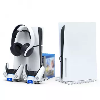 IPEGA Stazione di ricarica multifunzione per PS5 Slim Bianco