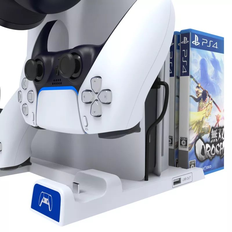 IPEGA Stazione di ricarica multifunzione per PS5 Slim Bianco