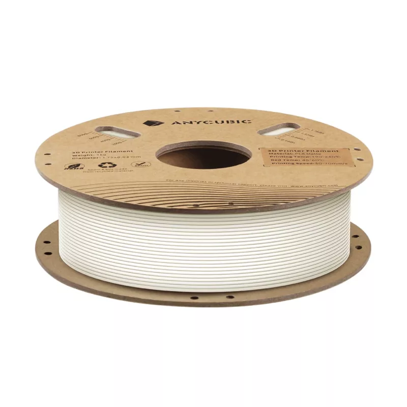 Anycubic Matte PLA Filament 1,75mm Bianco 1kg AHYGBW-101