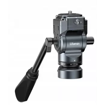 Ulanzi F38 testa video fluida 360° a smorzamento olio con piastra a sgancio rapido Arca-Swiss, portata 3 kg, lega di alluminio, nero