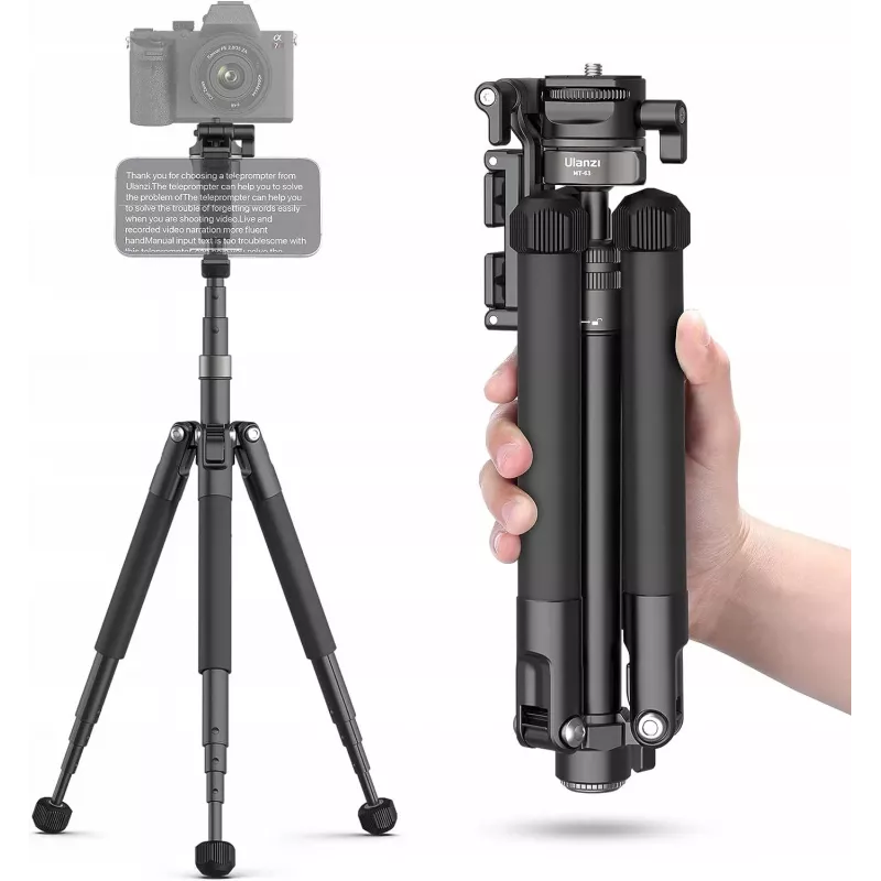 Ulanzi MT-63 treppiede professionale + monopiede 145 cm vlog con supporto per telefono e gobbo