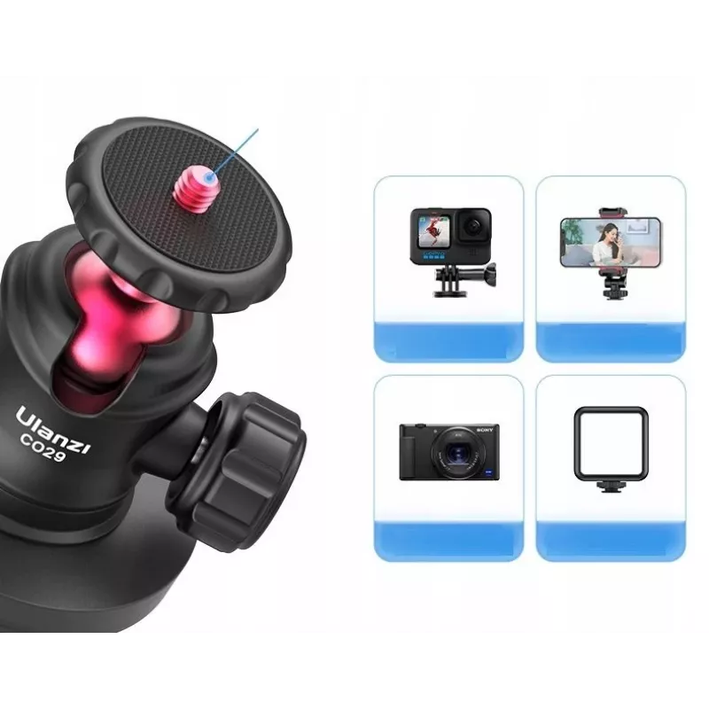 Ulanzi C029 supporto a ventosa magnetica con testa a sfera 3D per GoPro, DJI, Insta360, SJCAM, Xiaomi