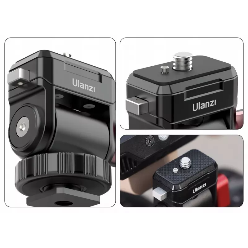 ULANZI Quick CO01 supporto per monitor 3D 360° con vite da 1/4 di pollice, nero