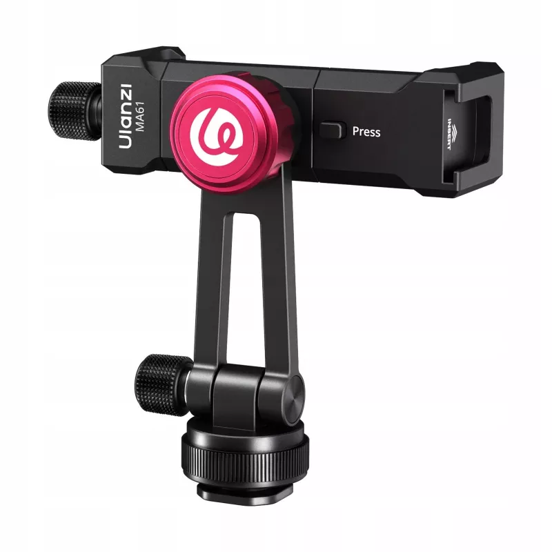 ULANZI MA61 supporto per smartphone in lega di alluminio con slitta a freddo e base Arca-Swiss, nero