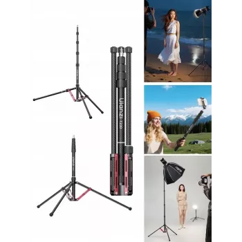 ULANZI T230 treppiede per luci e monopiede 2-in-1 2,3 m 5 kg lega di alluminio nero