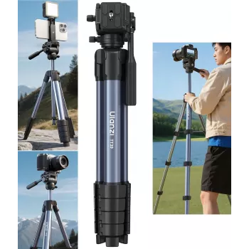 ULANZI TT39 treppiede in alluminio 155 cm con supporto per smartphone per DSLR, fotocamere mirrorless, smartphone