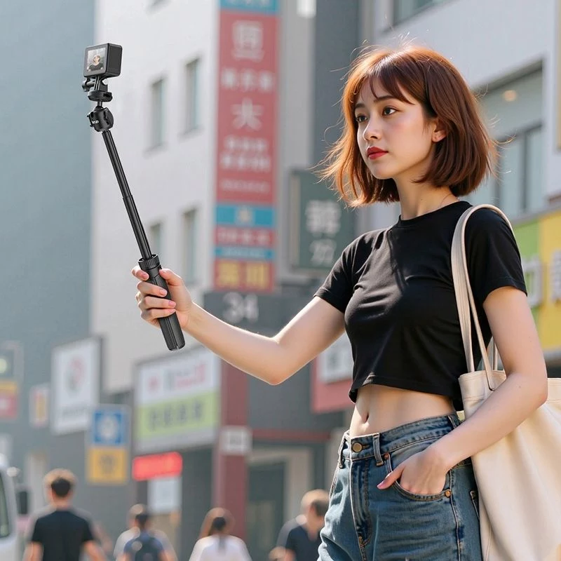 ULANZI MT90 treppiede 2-in-1 selfie stick con sgancio rapido per smartphone e fotocamera, nero