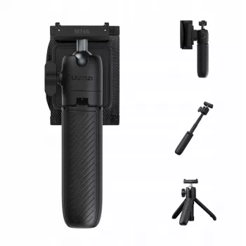 ULANZI MT66 mini treppiede selfie stick 3-in-1 clip per zaino per DJI Osmo Action 5 Pro 4 3, GoPro, Insta360 - nero