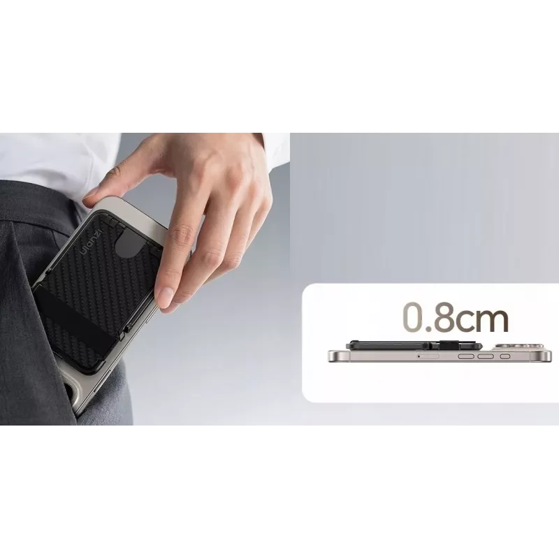 ULANZI ML25 portafoglio con supporto MagSafe 2-in-1 portacarte e supporto per telefono per iPhone - nero