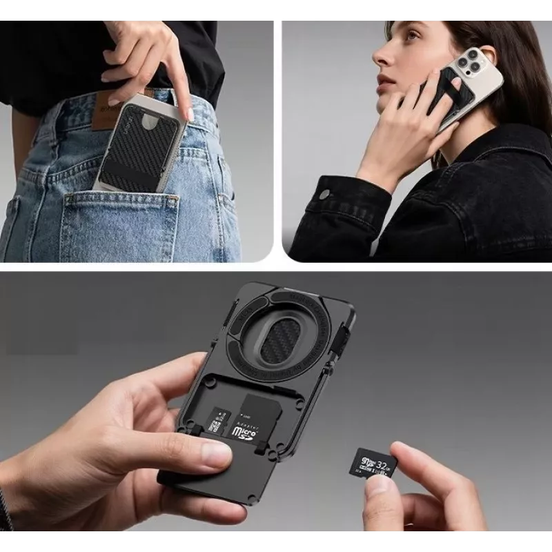 ULANZI ML25 portafoglio con supporto MagSafe 2-in-1 portacarte e supporto per telefono per iPhone - nero