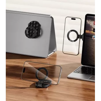 Ulanzi MA39 supporto magnetico per telefono con ventosa per cruscotto, parabrezza, scrivania - compatibile MagSafe, rotazione 360°, nero