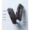 ULANZI CR3 lettore di schede SD/MicroSD/USB 3-in-1 con connettori USB-C e USB-A