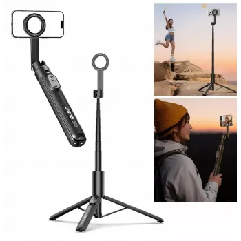ULANZI SK27 Selfie Stick Treppiede 2-in-1 con supporto magnetico MagSafe, estensione 165 cm, telecomando Bluetooth, nero