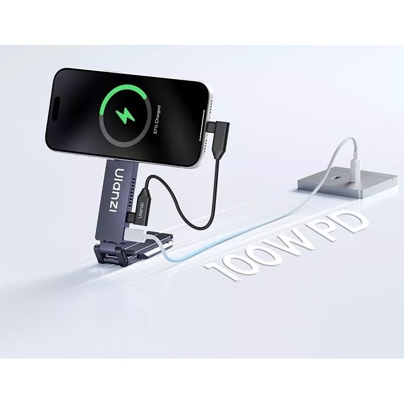 ULANZI MA58 Supporto telefono MagSafe, box SSD, hub di ricarica PD 100W