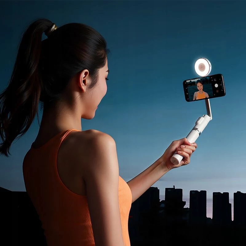 ULANZI LM23 Luce LED video con specchio e supporto MagSafe, 6W Bi-Color 2500K-9000K, batteria 2000mAh, USB-C, nero