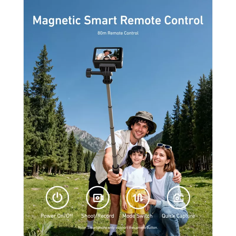 TELESIN Selfie Stick Treppiede con telecomando Bluetooth 80m per GoPro Hero 13 12 11 10 9 Max Max2