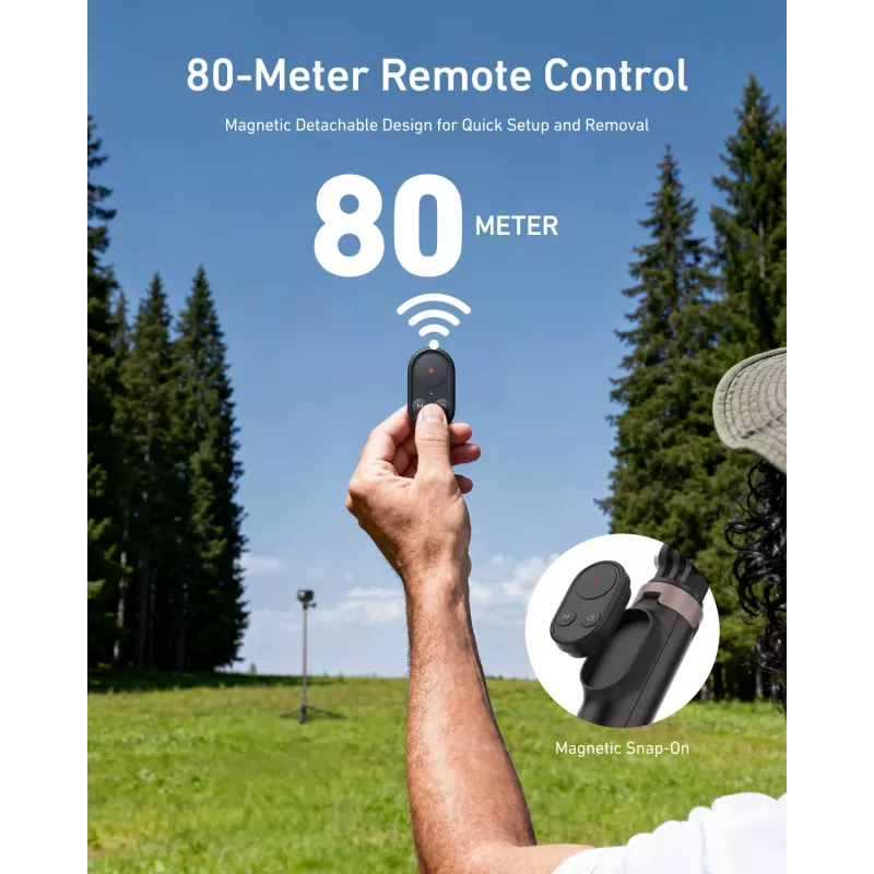 TELESIN Selfie Stick Treppiede con telecomando Bluetooth 80m per GoPro Hero 13 12 11 10 9 Max Max2