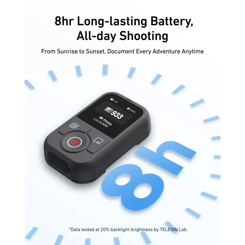 TELESIN telecomando Bluetooth wireless per DJI Osmo Action 6/5 Pro/4 e Osmo 360, S5-RMT-03-TDJ