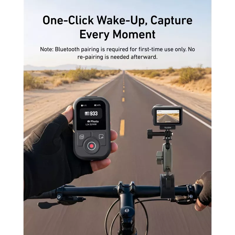 TELESIN telecomando Bluetooth wireless per DJI Osmo Action 6/5 Pro/4 e Osmo 360, S5-RMT-03-TDJ