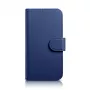 iCarer Wallet Case 2in1 per iPhone 14 Plus - flip case in vera pelle con blocco RFID, portacarte, kickstand - blu