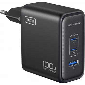 INIU Leopard Charger 100W GaN USB-C spina EU nero