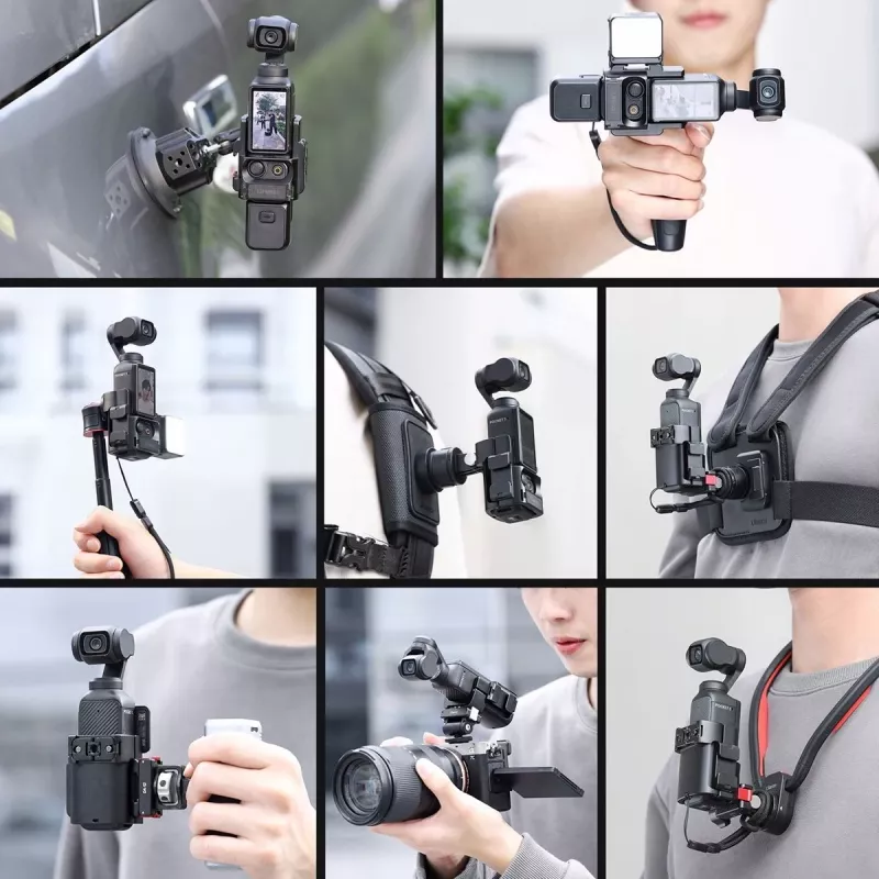 Ulanzi C014 telaio di espansione per DJI Osmo Pocket 3, lega di alluminio e ABS, nero