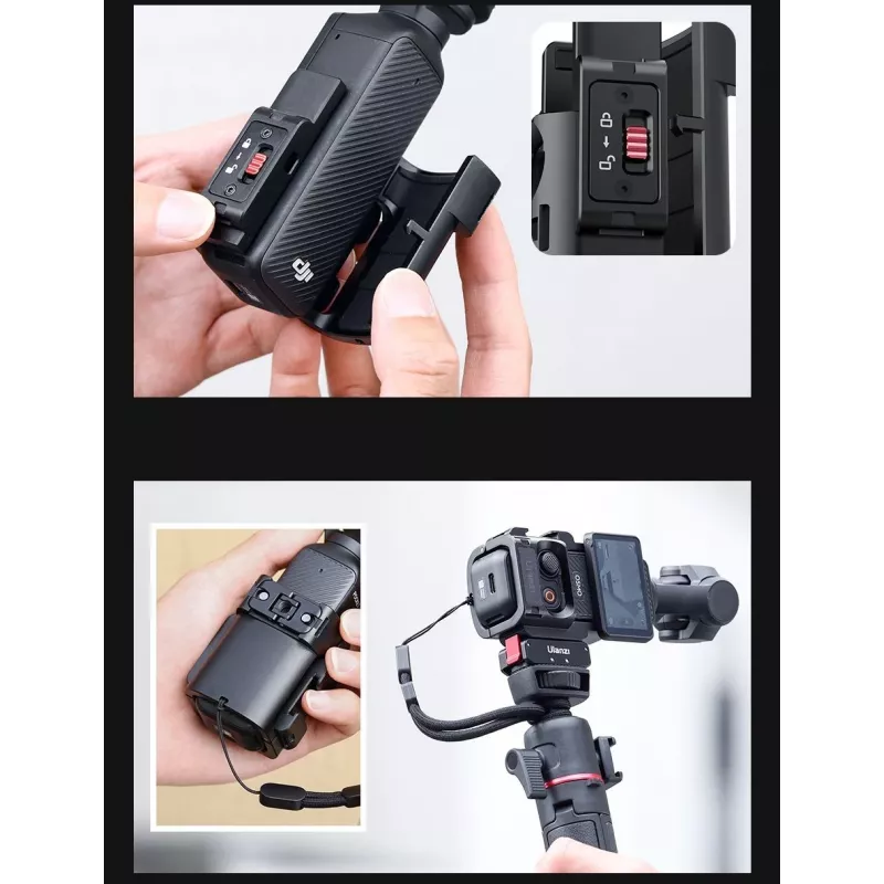Ulanzi C014 telaio di espansione per DJI Osmo Pocket 3, lega di alluminio e ABS, nero