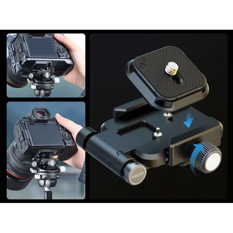 Ulanzi UKA08 piastra a sgancio rapido Arca-Swiss con vite 1/4 inch, nero