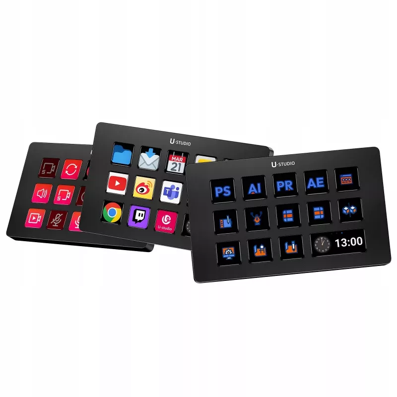 Ulanzi Stream Deck D200 Console - 15 tasti programmabili, 3 manopole, retroilluminazione RGB, USB-C, switch meccanici hot-swappable