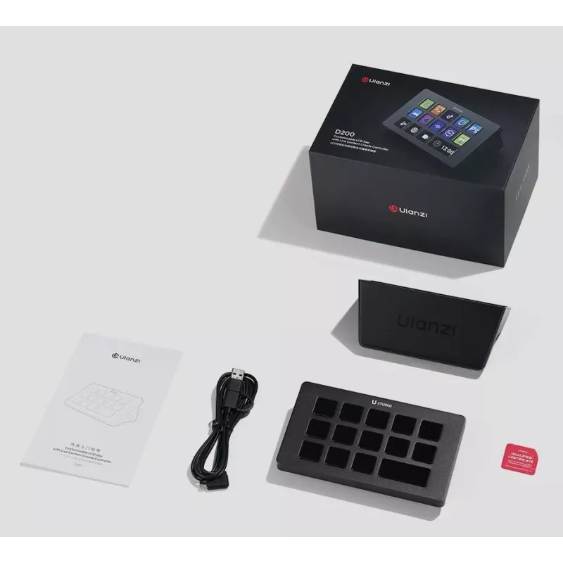 Ulanzi Stream Deck D200 Console - 15 tasti programmabili, 3 manopole, retroilluminazione RGB, USB-C, switch meccanici hot-swappable