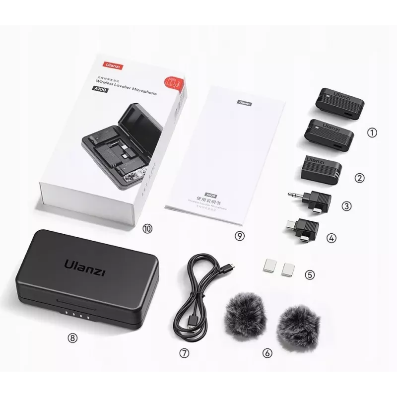 Ulanzi A100 Microfono wireless USB-C / USB-A / jack 3.5mm
